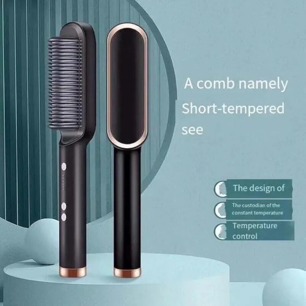 Corded Hair Straightener Brush - Green