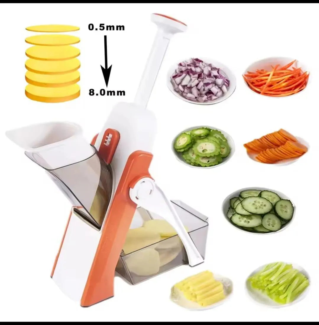Multifunctional Adjustable Vegetable Slicer & Mandoline Cutter with Safety Handle