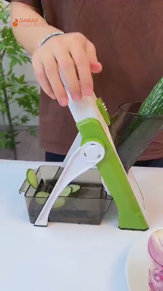 Multifunctional Adjustable Vegetable Slicer & Mandoline Cutter with Safety Handle