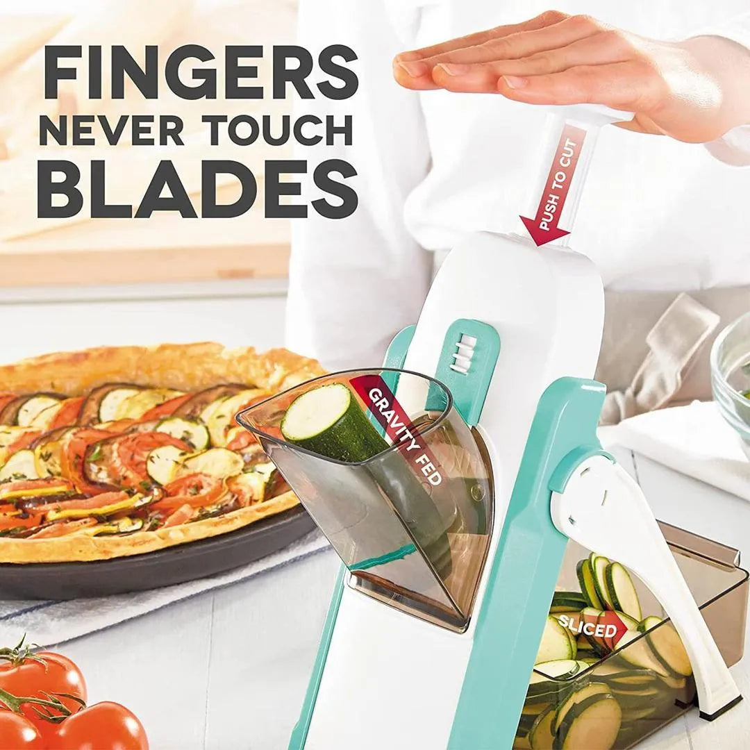 Multifunctional Adjustable Vegetable Slicer & Mandoline Cutter with Safety Handle