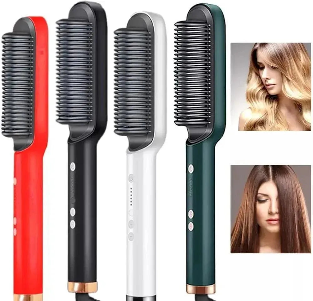 Corded Hair Straightener Brush - Green