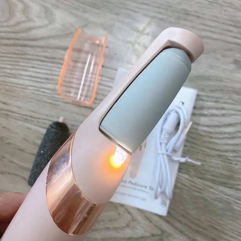Rechargeable Electric Foot Callus Remover | Pedicure Tool for Cracked Heels & Dead Skin | Portable Foot Care Device - Pink