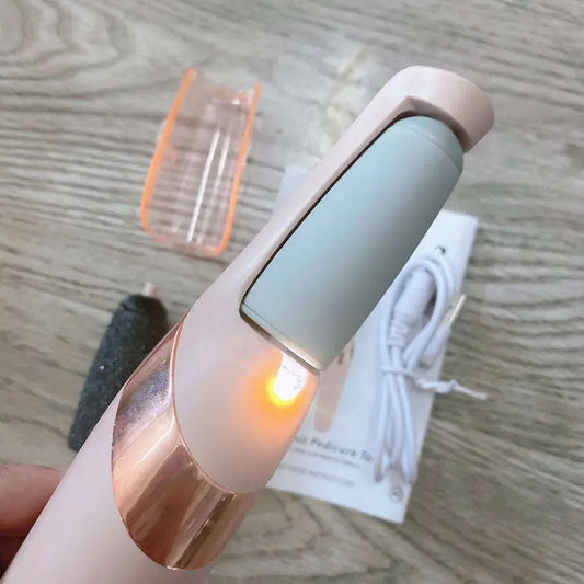 Rechargeable Electric Foot Callus Remover | Pedicure Tool for Cracked Heels & Dead Skin | Portable Foot Care Device - Pink