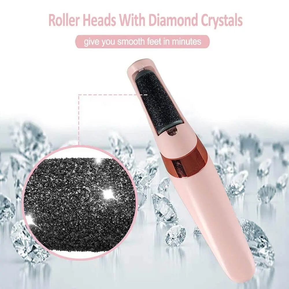 Rechargeable Electric Foot Callus Remover | Pedicure Tool for Cracked Heels & Dead Skin | Portable Foot Care Device - Pink
