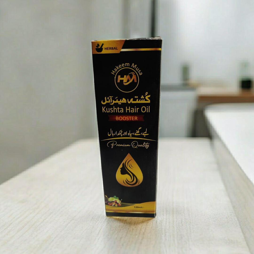 Hakeem Musa Kushta Hair Oil Booster | Herbal Premium Quality for Black, Thick & Long Hair - 120ml