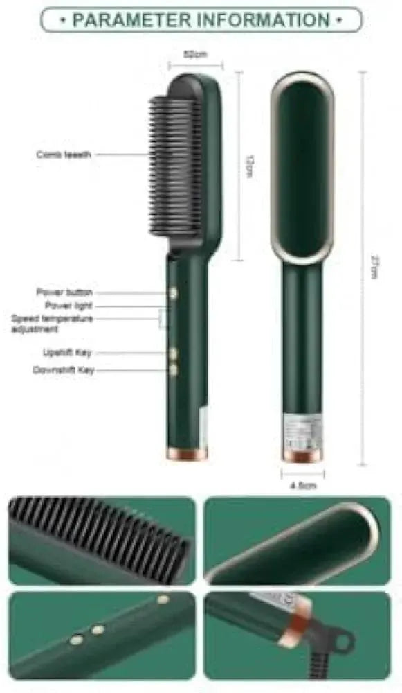 Corded Hair Straightener Brush - Green